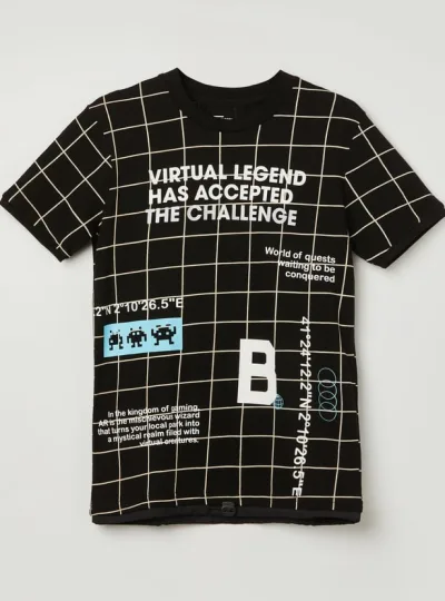 FAME FOREVER Boys Checked T-shirt